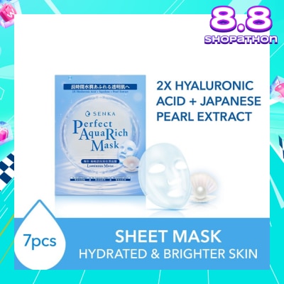 SENKA Perfect Aqua Rich Mask Luminous Moist (For Dry & Dull Skin) 7s