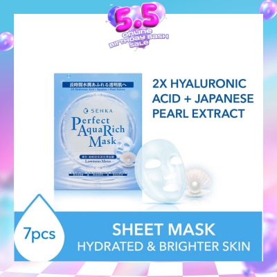 SENKA - Perfect Aqua Rich Mask Luminous Moist (For Dry & Dull Skin) 7s