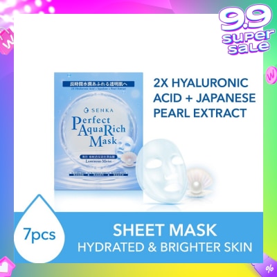 SENKA Perfect Aqua Rich Mask Luminous Moist (For Dry & Dull Skin) 7s