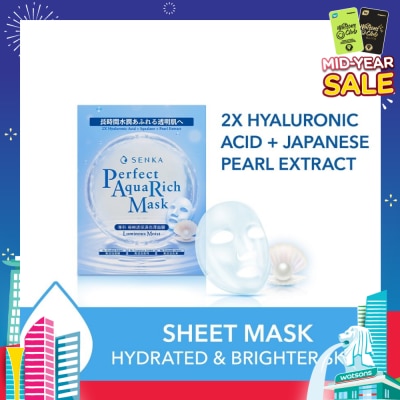 SENKA Perfect Aqua Rich Mask Luminous Moist (For Dry & Dull Skin) 7s