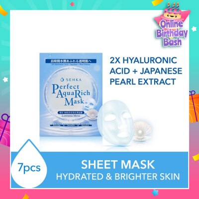 SENKA Perfect Aqua Rich Mask Luminous Moist (For Dry & Dull Skin) 7s