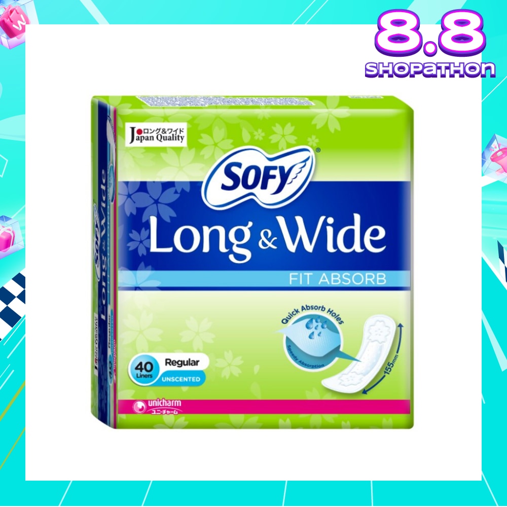 Pantiliner Long & Wide Fit Absorb (Unscented) 40s