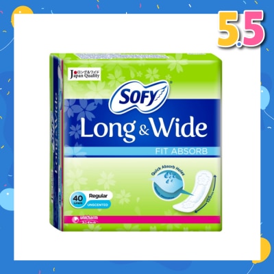 SOFY Pantiliner Long & Wide Fit Absorb (Unscented) 40s