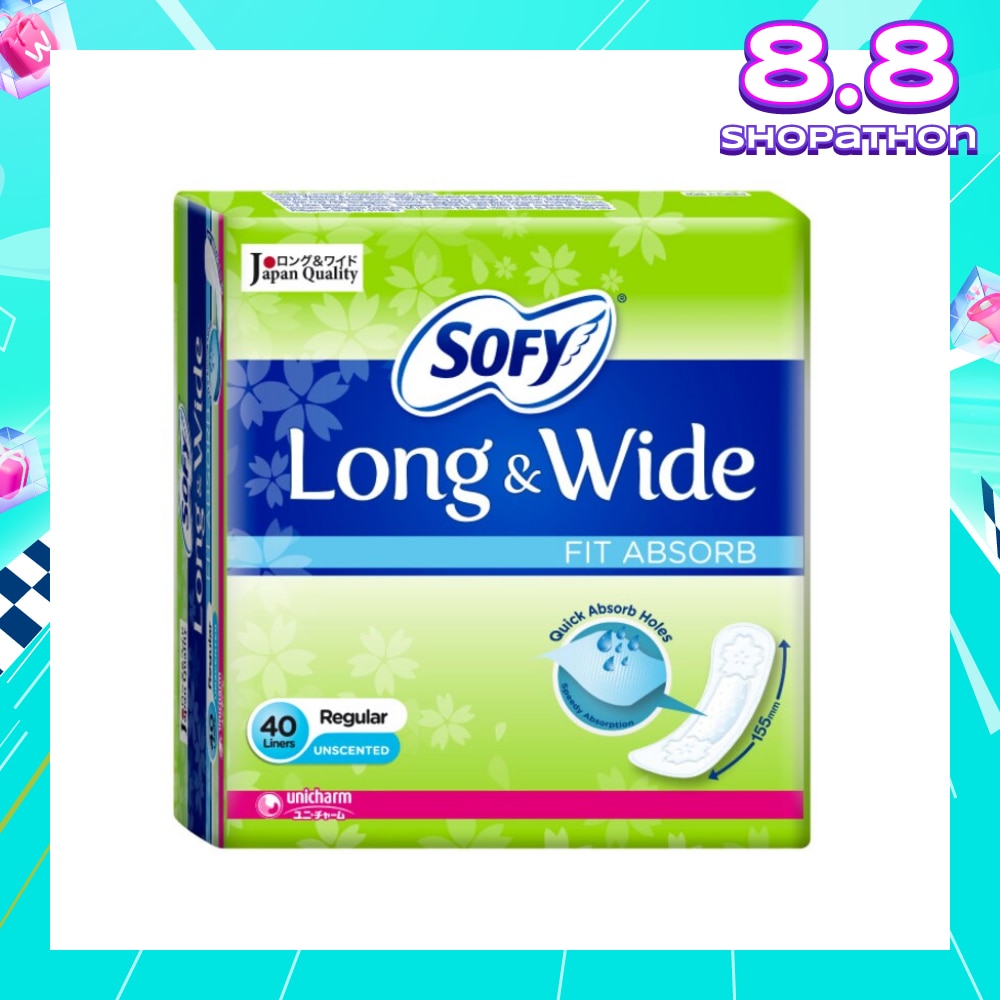 Pantiliner Long & Wide Fit Absorb (Unscented) 40s