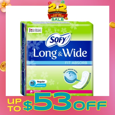 SOFY Pantiliner Long & Wide Fit Absorb (Unscented) 40s