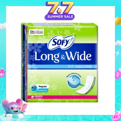 SOFY - Pantiliner Long & Wide Fit Absorb (Unscented) 40s