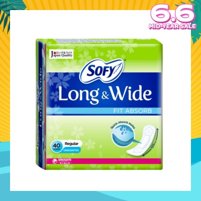 SOFY Pantiliner Long & Wide Fit Absorb (Unscented) 40s