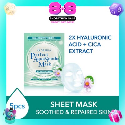SENKA - Perfect Aqua Soothe Mask Soothing Repair (To Soothe, Calm Stressed & Irritated Skin) 5s