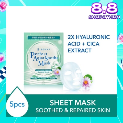 SENKA Perfect Aqua Soothe Mask Soothing Repair (To Soothe, Calm Stressed & Irritated Skin) 5s