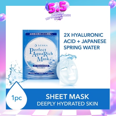 SENKA - Perfect Aqua Rich Mask Extra Moist (For Dry & Dehydrated Skin) 1s (Expiry: Jan`2027)