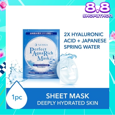 SENKA Perfect Aqua Rich Mask Extra Moist (For Dry & Dehydrated Skin) 1s