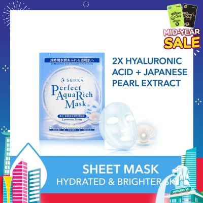 SENKA Perfect Aqua Rich Mask Luminous Moist (For Dry & Dull Skin) 1s