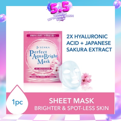 SENKA - Perfect Aqua Bright Mask Extra Bright (For Dull Skin With Uneven Skin Tone) 1s (Expiry: Apr`2027)