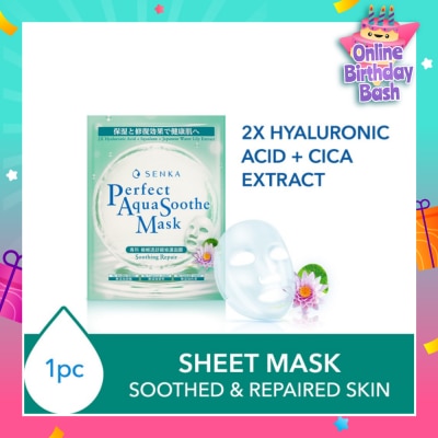 SENKA Perfect Aqua Soothe Mask Soothing Repair (To Soothe, Calm Stressed & Irritated Skin) 1s