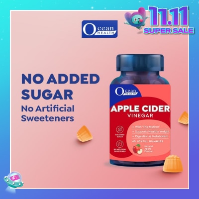 OCEAN HEALTH Apple Cider Vinegar Gummies Natural Apple Flavour 45s (Expiry: May`2026)