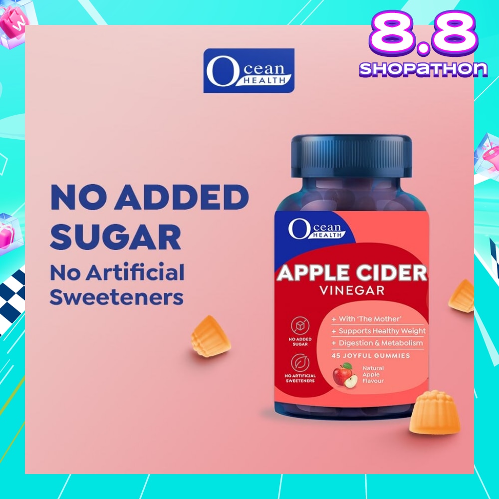 Apple Cider Vinegar Gummies, Natural Apple Flavour (With 'The Mother', Suppport Healthy Weight, Digestion And Metabolism Health) 45s<BR>