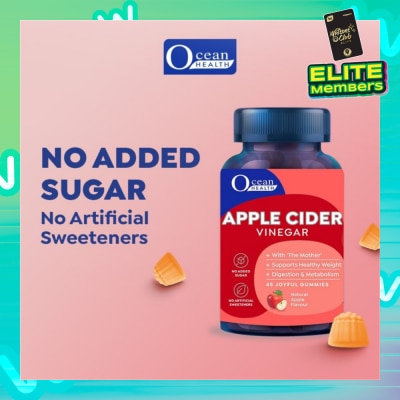 OCEAN HEALTH Apple Cider Vinegar Gummies Natural Apple Flavour 45s (Expiry: May`2026)