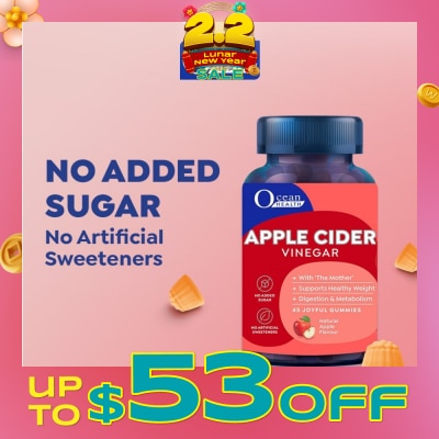 OCEAN HEALTH Apple Cider Vinegar Gummies Natural Apple Flavour 45s (Expiry: May`2026)