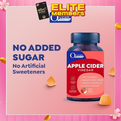 OCEAN HEALTH Apple Cider Vinegar Gummies Natural Apple Flavour 45s (Expiry: May`2026)