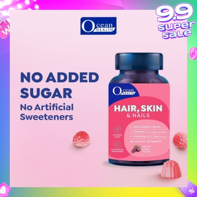 OCEAN HEALTH Hair, Skin & Nails, Natural Grape Flavour 45s (Expiry: May`2026)