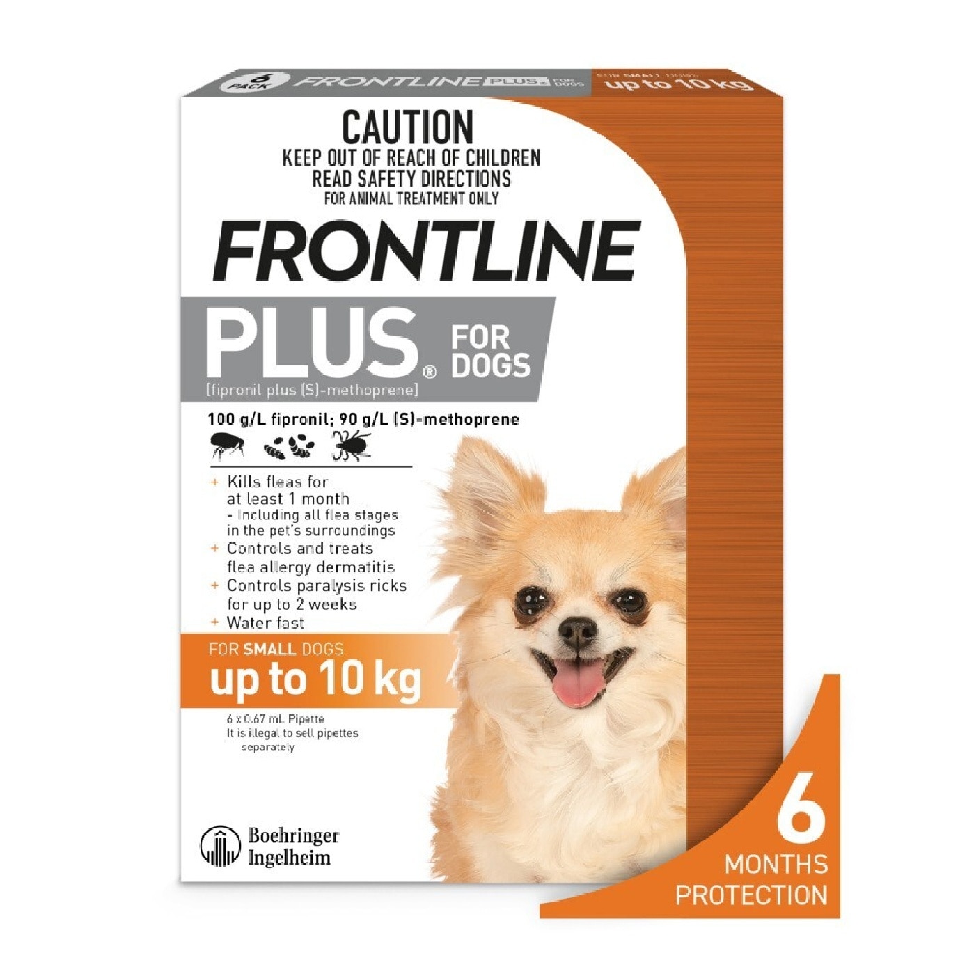 Plus Flea & Tick Treatment for Dogs (Small Dogs Up to 10kg) Pipette 0.67ml x 3s