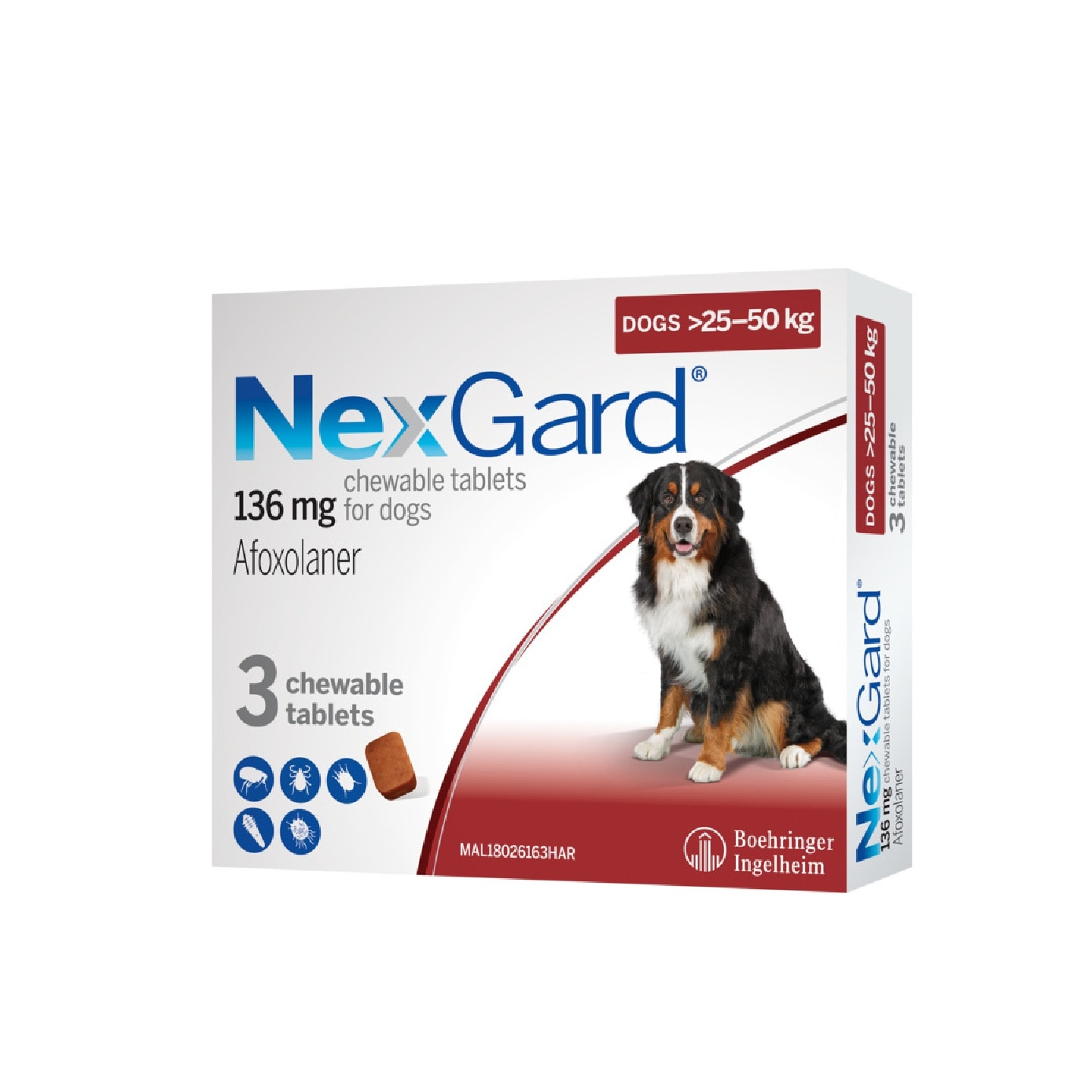 Flea & Tick Treatment for Dogs (Extra Large Dogs, 25-50kg) Flavour Chew Tablet 3s