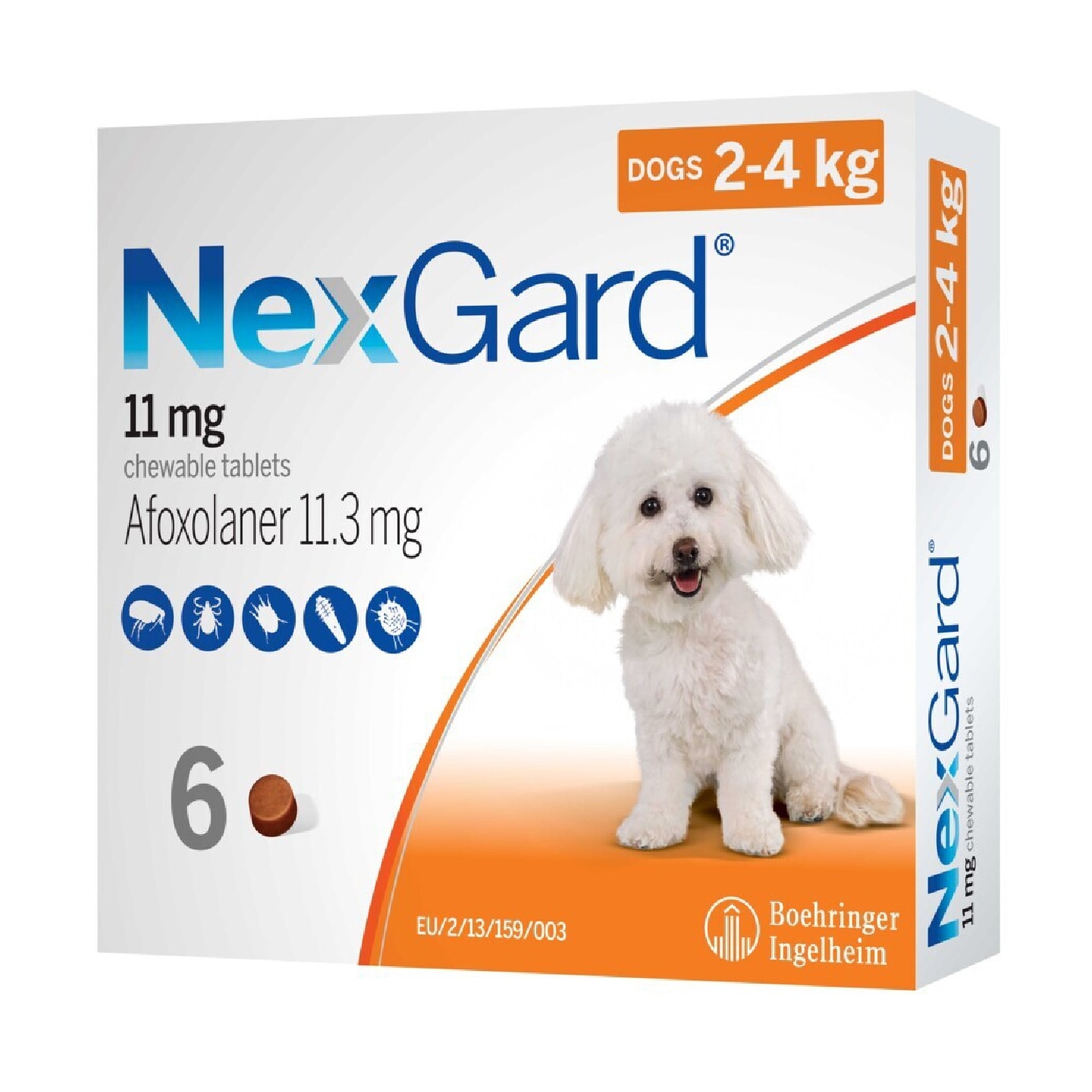 Flea & Tick Treatment for Dogs (Small Dogs, 2-4kg) Flavour Chew Tablet 6s