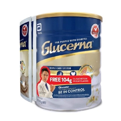 GLUCERNA Triple Care System For People With Diabetes, Value Pack (With Free 2x Sachets) 800g