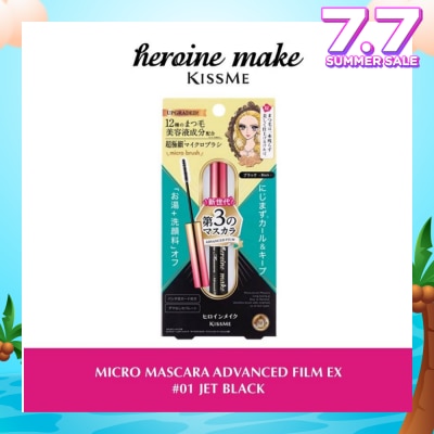 HEROINE MAKE Micro Mascara Advanced Film (01 Jet Black) Water, Sweat And Smudge Resistant, 4.5g