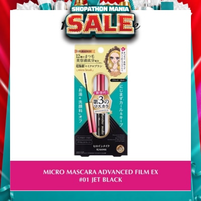 HEROINE MAKE - Micro Mascara Advanced Film (01 Jet Black) Water, Sweat And Smudge Resistant, 4.5g