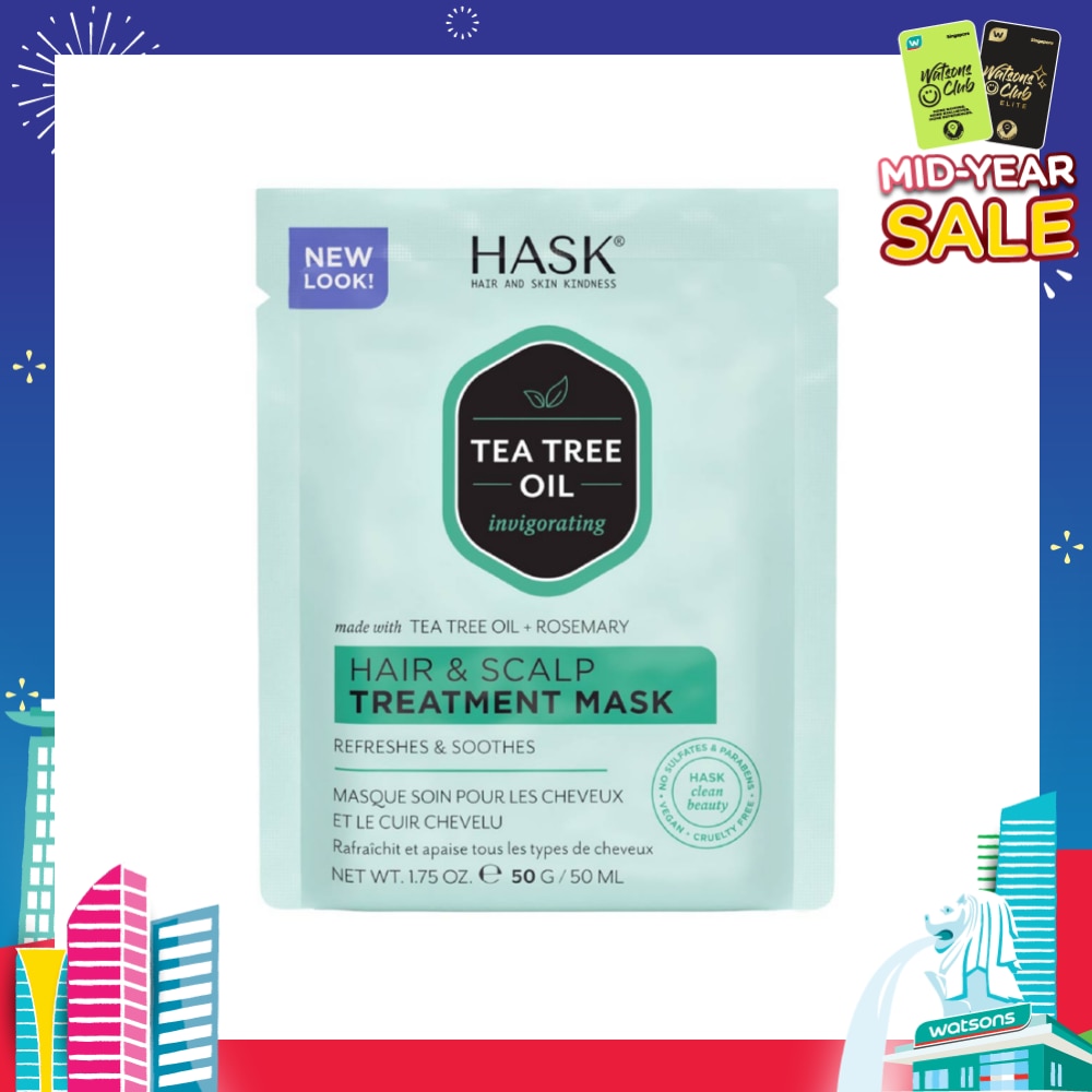 Tea Tree Oil Invigorating With Tea Tree Oil + Rosemary Hair & Scalp Treatment Mask (To Refreshes & Soothes) 50ml