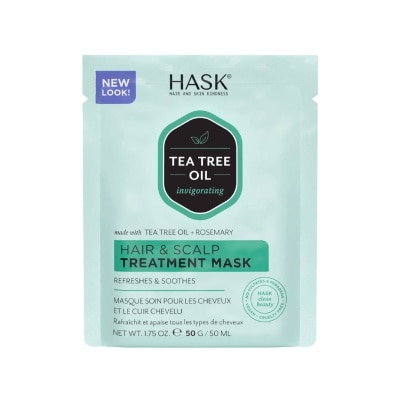 HASK Tea Tree Oil Invigorating With Tea Tree Oil + Rosemary Hair & Scalp Treatment Mask (To Refreshes & Soothes) 50ml