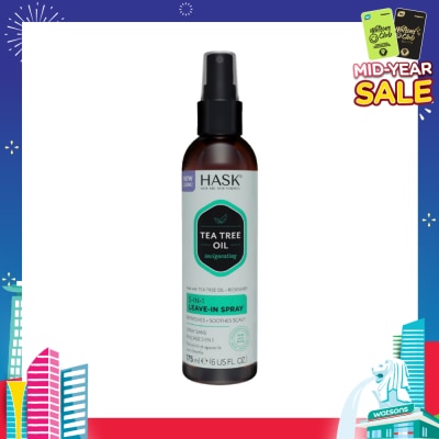 HASK Tea Tree Oil Invigorating 5-In-1 Leave-In Spray (To Refreshes + Soothes Scalp) 175ml