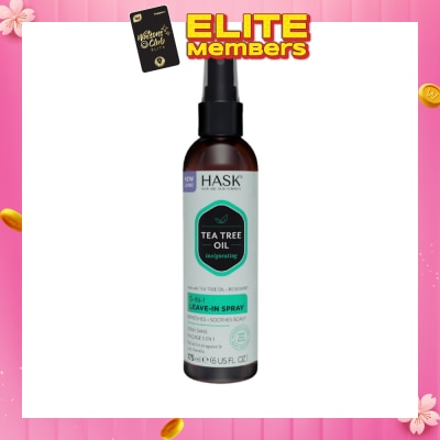HASK Tea Tree Oil Invigorating 5-In-1 Leave-In Spray (To Refreshes + Soothes Scalp) 175ml
