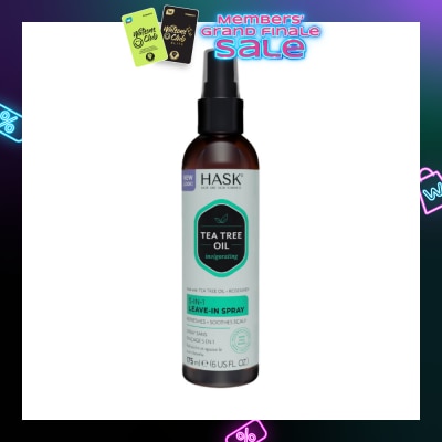 HASK Tea Tree Oil Invigorating 5-In-1 Leave-In Spray (To Refreshes + Soothes Scalp) 175ml