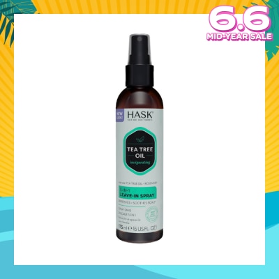 HASK Tea Tree Oil Invigorating 5-In-1 Leave-In Spray (To Refreshes + Soothes Scalp) 175ml
