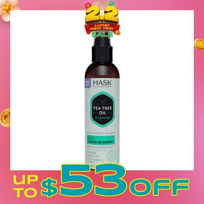 HASK Tea Tree Oil Invigorating 5-In-1 Leave-In Spray (To Refreshes + Soothes Scalp) 175ml