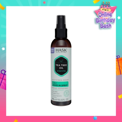 HASK Tea Tree Oil Invigorating 5-In-1 Leave-In Spray (To Refreshes + Soothes Scalp) 175ml