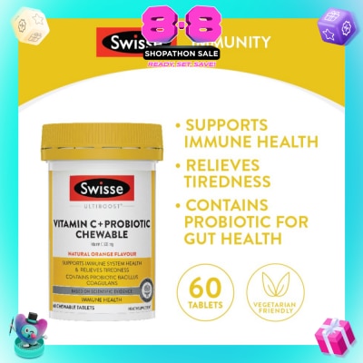 SWISSE - Vitamin C + Probiotic Chewable Tablet 60s