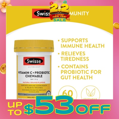 SWISSE Vitamin C + Probiotic Chewable Tablet 60s