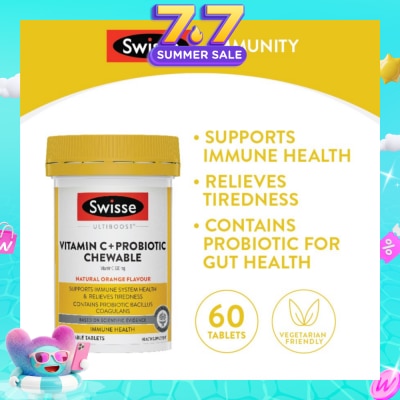 SWISSE - Vitamin C + Probiotic Chewable Tablet 60s