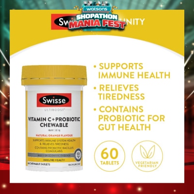 SWISSE - Vitamin C + Probiotic Chewable Tablet 60s