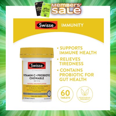 SWISSE - Vitamin C + Probiotic Chewable Tablet 60s (Expiry: Nov`2026)