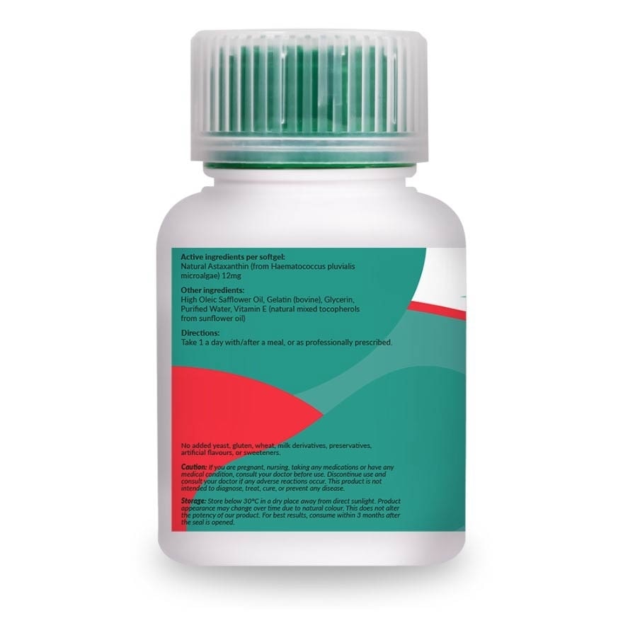 Astaxanthin+ 12 Mg Pure Hawaiian (Red Carotenoid Microalgae With Powerful Antioxidant Properties) Softgels, 50s