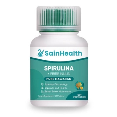 SAINHEALTH Spirulina + Fibre Inulin (Combines The Superfood Properties Of Spirulina With The Cleansing Nature Of Fibre) Tablets, 180s