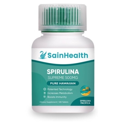 SAINHEALTH Spirulina Supreme (Made From Spirulina Pacifica, A Highly Concentrated Strain Cultivated, 500Mg) Tablets, 180s