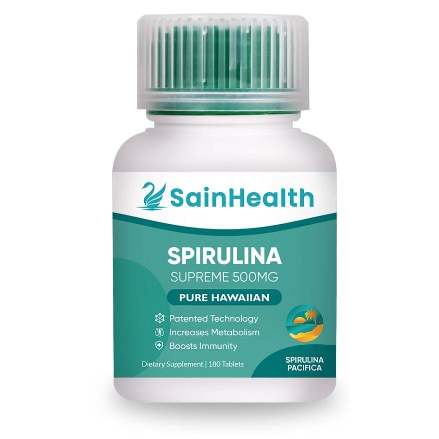 Spirulina Supreme (Made From Spirulina Pacifica, A Highly Concentrated Strain Cultivated, 500Mg) Tablets, 180s