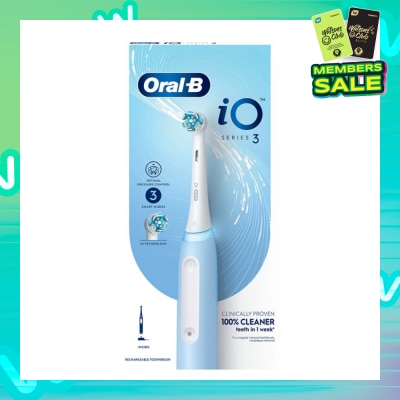 ORAL-B iO Series 3 Electric Toothbrush Ice Blue Ultimate Clean (with 3 Brushing Modes + Charging Station Included) 1s