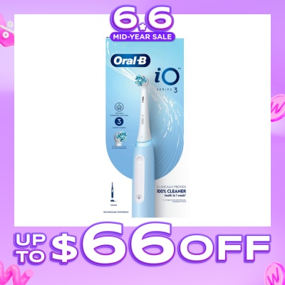 ORAL-B - iO Series 3 Electric Toothbrush Ice Blue Ultimate Clean (with 3 Brushing Modes + Charging Station Included) 1s