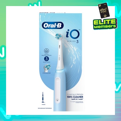 ORAL-B iO Series 3 Electric Toothbrush Ice Blue Ultimate Clean (with 3 Brushing Modes + Charging Station Included) 1s